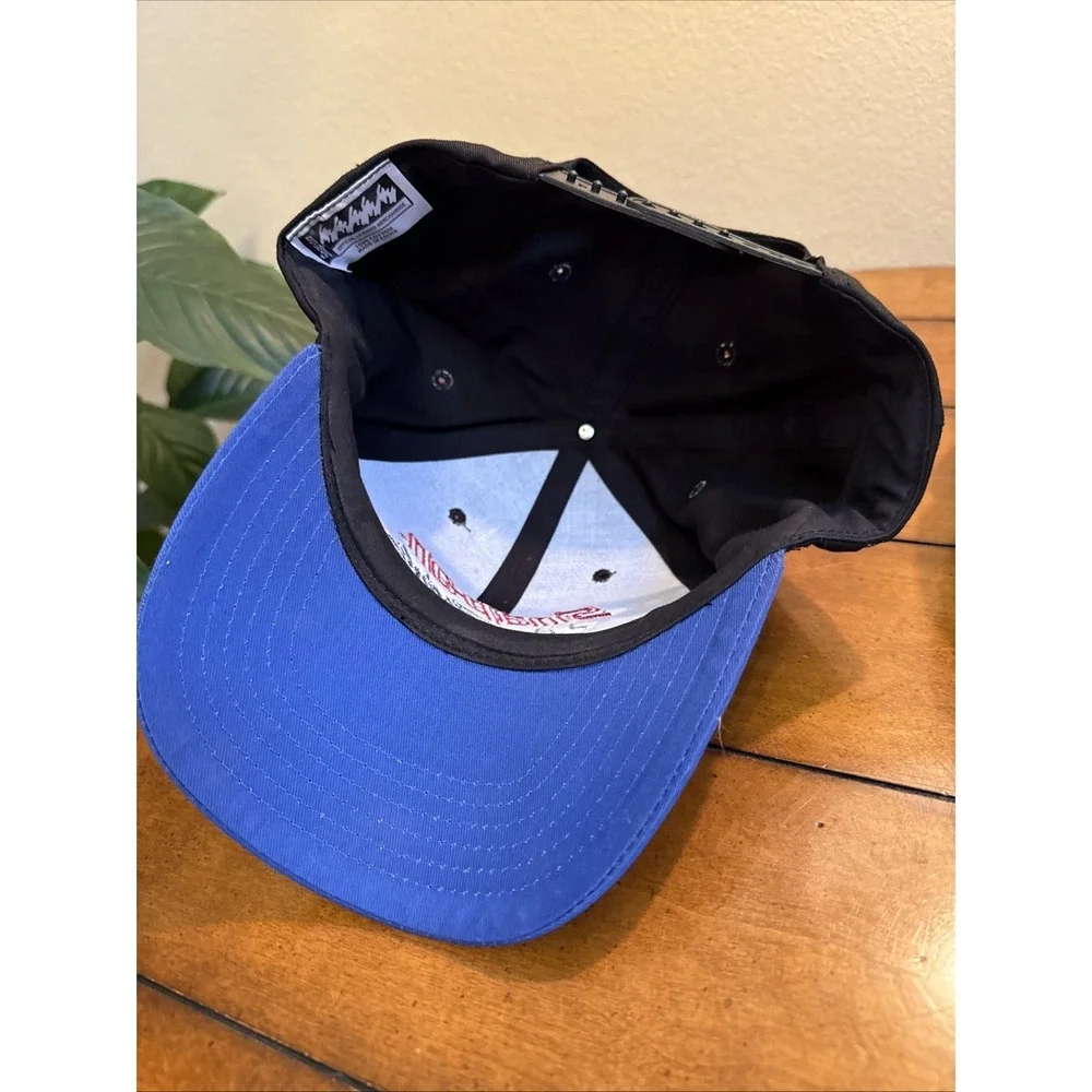 Vintage Snap-On Racing Hat Black Blue Adjustable Cap Embroidered Logo